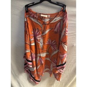 Kim Gravel Belle Women's‎ Orange Floral Shrug/shell. Size XS. Lightweight